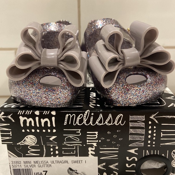 Mini Melissa ultragirl Sweet I silver glitter size toddler 7 - Picture 6 of 13